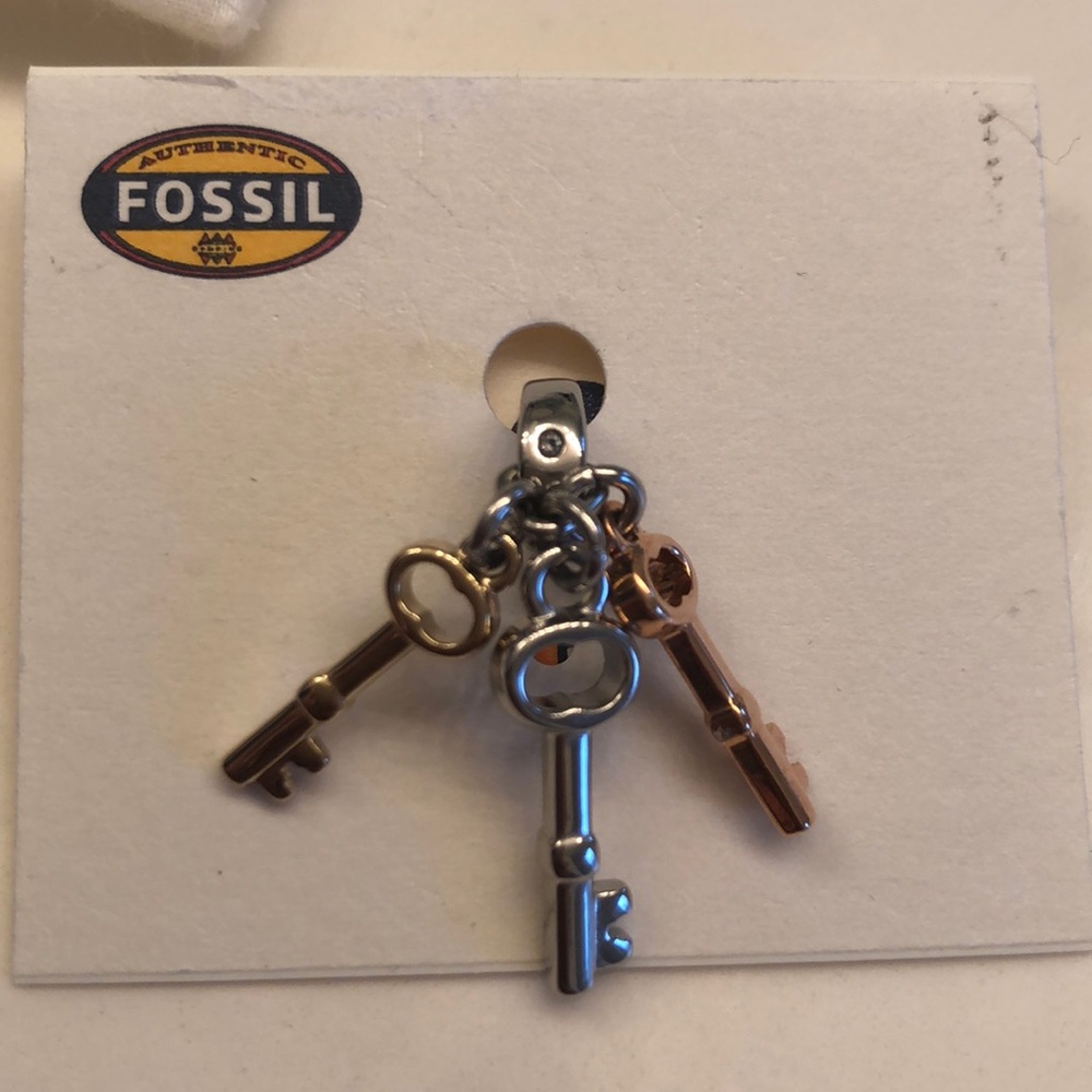 Fossil Tri-Color Vintage Keys Charm